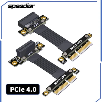 Riser PCIe4.0 X4 - X1 Удлинительный кабель PCI Express 1x 4x для звуковой сетевой карты Карта захвата Гигабитная беспроводная локальная сеть USB Аудиокарта