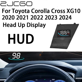 ZJCGO Auto HUD Автомобильный проектор Сигнализация Проекционный дисплей Спидометр Лобовое стекло для Toyota Corolla Cross XG10 2020 2021 2022 2023 2024