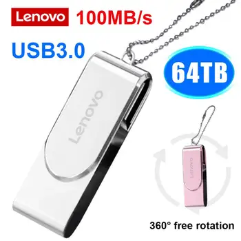 Lenovo 2 ТБ USB 3.0 Флэш-накопители Высокоскоростной USB Металлический флеш-накопитель 16 ТБ 64 ТБ Портативный USB-накопитель Водонепроницаемый USB-накопитель Memoria USB Flash Disk