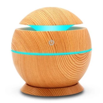 Электрический увлажнитель воздуха Диффузор эфирного ароматического масла Увлажнитель древесины USB Home Mini Mist Maker 7 Color LED