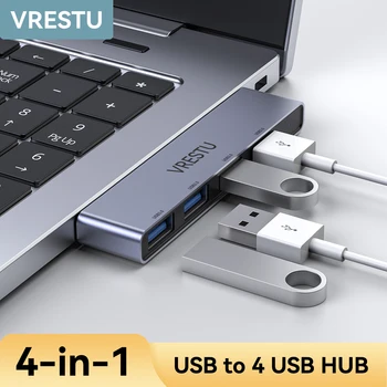 4 порта USB HUB USB 3.0 Multi Expander Hab USBA Splitter Адаптер питания 5 Гбит/с Высокоскоростное расширение OTG для ПК Компьютерные аксессуары