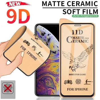 50 шт. 9D матовая мягкая керамическая защитная пленка для iPhone 15 Pro 14 13 12 11 Pro Max XR XS Max 8 7 Plus Защитная пленка для экрана с полным покрытием