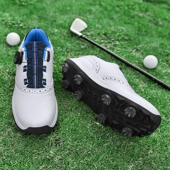 Новая водонепроницаемая обувь для гольфа Шипы Профессиональные мужские кроссовки для гольфа Высококачественная спортивная мужская обувь на открытом воздухе