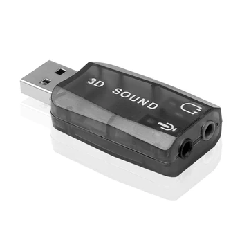 Mini Внешний USB к 3,5 мм Микрофон Разъем для наушников Стереонаушники 3D Адаптер звуковой карты Подходит для динамика Караоке