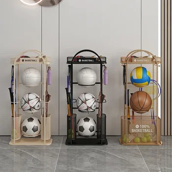 Многофункциональный стеллаж для хранения предметов Простая детская баскетбольная полка для хранения мяча Корзина для хранения ракетки для бадминтона в детском саду