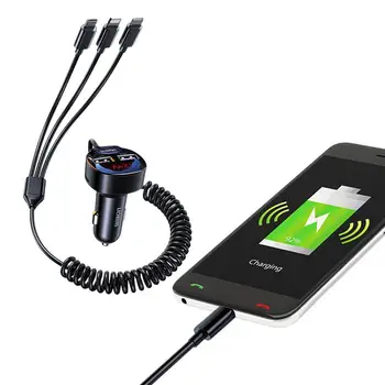  Быстрое автомобильное зарядное устройство типа C Быстрая зарядка 55 Вт Телефон USB Автомобильное зарядное устройство Адаптер 3 в 1 Кабель Автоадаптер Сигареты Зажигалка Совместимый