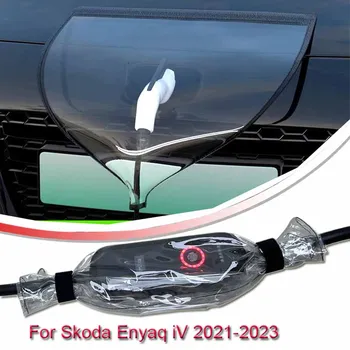 Для Skoda Enyaq iV 2021-2023 2024 Автомобиль Новая энергия Зарядный порт Дождевик Чехол Дождевик Непромокаемый пыленепроницаемый EV Зарядное устройство Пистолет Защита Электрический