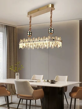 BOSSEN Скандинавская потолочная люстра для гостиной с хрустальным блеском для гостиной, столовой Светодиодное украшение дома
