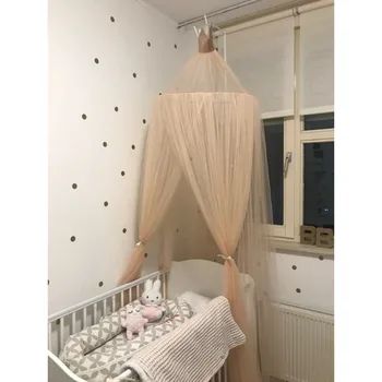 Скандинавское украшение детской комнаты марлевая занавеска в стиле принцессы девочка сердце кровать занавеска спальня прикроватная потолочная палатка москитная сетка