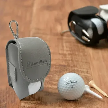 Портативный чехол для хранения мяча для гольфа, держатель для мяча для гольфа, сумка, мини-карманный контейнер с металлической пряжкой, кожаная талия, носитель для гольфа
