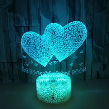 Nighdn Dual Love Ночник Оптическая иллюзия Прикроватные лампы Спальня Украшение для дома для детей Мальчики Девочки Женщины Подарки на день рождения