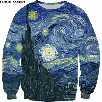 PLstar Cosmos Брендовая одежда 2018 Новая Мода Мужская 3D Толстовка Картина Звездная Ночь Принт Мужчины Женщины Повседневные Пуловеры