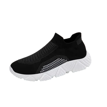 Мужские кроссовки Slip on Walking Tennis Sneakers Легкая дышащая сетчатая тренировочная повседневная спортивная обувь