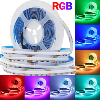 RGB COB Светодиодная лента постоянного тока 12 В 24 В IP67 Водонепроницаемый IP21 576 840 светодиодов / M Подсветка телевизора Украшение комнаты Светодиодная лента Диодная гибкая лента