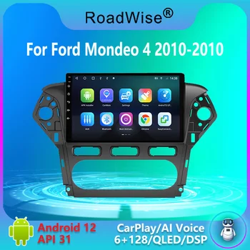 Roadwise Android 12 Автомагнитола для Ford Mondeo 4 MK4 2010 2011 2012 2013 2014 Мультимедиа Carplay 4G Wifi GPS DVD 2 DIN Авторадио