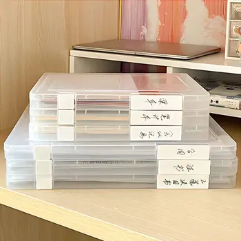 A4 Прозрачная коробка для хранения Пластиковый документ Бумага для наполнения Футляры для хранения файлов Портативный чехол для проектов Прозрачный держатель для документов