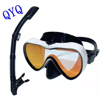  профессиональные очки для плавания водонепроницаемые мягкие силиконовые очки с покрытием полностью сухая дыхательная трубка маска для дайвинга