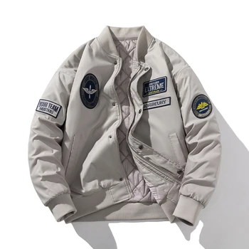 Autum Куртка-бомбер Мужской армейский значок Куртки пилота ВВС Военная мода Бейсбол Мотоциклетное пальто Зимние парки Американский 2023