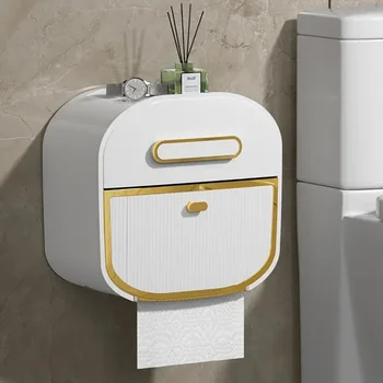 Держатель для туалетной бумаги Без держателя для полотенец Хранение рулонной бумаги Водонепроницаемый многофункциональный органайзер для хранения туалета