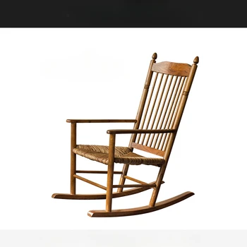 кресло-качалка из массива дерева дом для отдыха балкон малов кресло для отдыха диван из ротанга