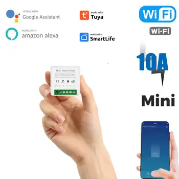 Tuya 16A Mini Wifi Smart Switch Light поддерживает 2-сторонний модуль автоматизации управления временем APP для Alexa Home