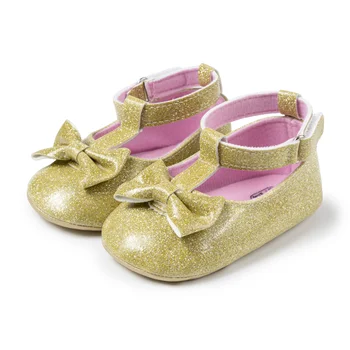KIDSUN Обувь для новорожденных девочек PU кожа Princess Обувь Bowknot Нескользящий First Walker Shoes Вечеринка Свадьба Baby Girl Обувь