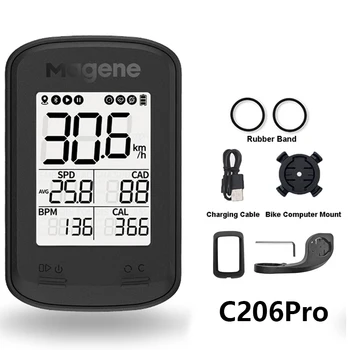Magene C206 C206 Pro Велосипедный компьютер Беспроводной GPS-спидометр Датчик частоты вращения педалей Водонепроницаемый дорожный MTB Велосипед Bluetooth ANT одометр