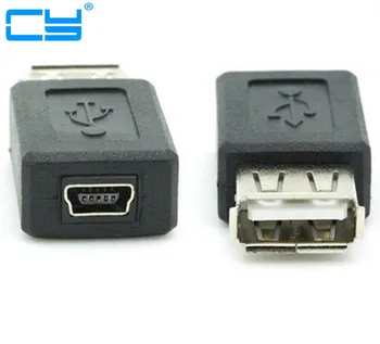 5pcs Usb tipo A 2 0 femea para Mini USB 5pin feminina adaptador de extensao do conector