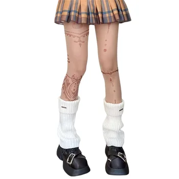 Высококачественные женские зимние гетры в стиле панк в рубчик трикотаж до колена носки сапоги манжеты топпер