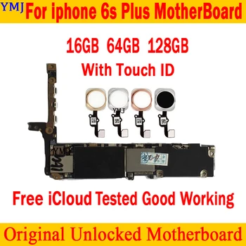 С/без Touch ID для iphone 6S Plus 5,5-дюймовая материнская плата 16 ГБ 64 ГБ 128 ГБ для iphone 6SPlus Материнская плата Полнофункциональная пластина