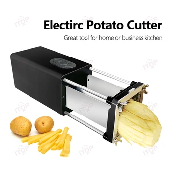 ITOP Электрический резак для картофельных чипсов Машина для нарезки овощей картофелем фри 2 лезвия из нержавеющей стали Прочная мощность 58 Вт 110 В-240 В