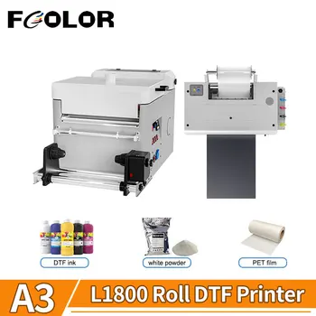 Fcolor Epson A3 L1800 DTF Принтер DTF и 30-сантиметровый DTF Powder Shaker Machine работают вместе для мужчин, женщин, топов, футболок, одежды, печати