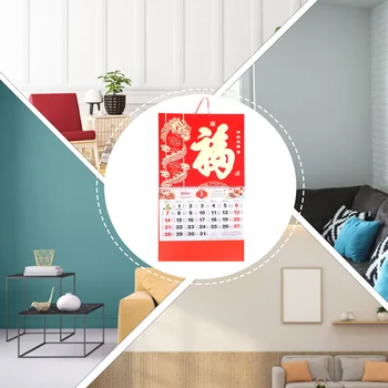 Китайский календарь 2024 год Настенный календарь дракона Висячий китайский Новый год Украшение Домашний офис