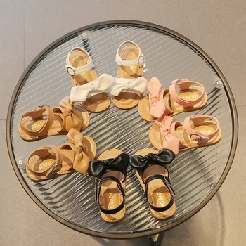 Детские сандалии 2023 Лето Новые Девушки Мода Мягкая Детская Пляжная Обувь Модный Лук Сплошной Цвет Универсальный Baby First Walker Shoes
