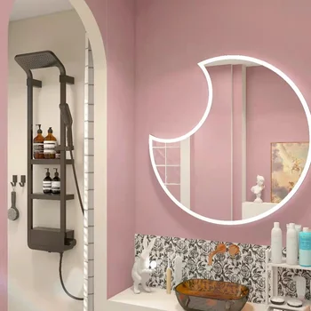 Нерегулярный светодиодный свет Зеркало для ванной комнаты Современное умное стекло Большое зеркало для ванной комнаты Туалетный столик Антизапотевающий Безрамочный Espejos Декоративный