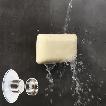 Мыльница для чистых поверхностей раковины Настенный магнитный держатель для мыла Быстросохнущая стойка для ванной комнаты Дизайн присоски для мыла