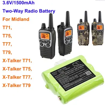 OrangeYu 1500 мАч Аккумулятор для двусторонней радиосвязи BATT10, AVP13 для Midland X-Talker T71, X-Talker T75, X-Talker T77, X-Talker T79