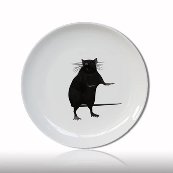 Креативные тарелки для черной мыши Забавная тарелка для закусок Маленькая круглая декоративная круглая посуда для девичника