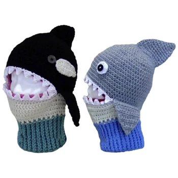  Animal Hat Soft Baby Ear Protection Cap Caps Caps With Neck Hood Knitted Шапка Y55B