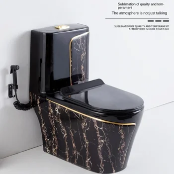 Hj1 Светлый роскошный унитаз в европейском стиле Сифонный насосный унитаз Черный туалет Дом