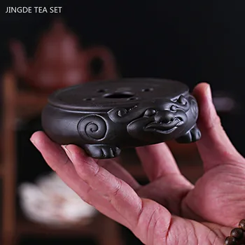 Китайский чайный сервиз из фиолетовой глины Принадлежности Чайник ручной работы Основание чайника Фиолетовый песок Модель животного Чайный поднос Традиционные чайные аксессуары