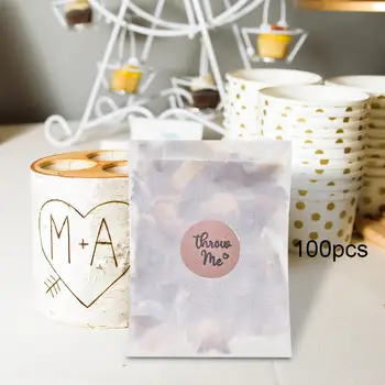 100x Пакеты с конфетти с наклейками Многоцелевые многоразовые конверты из пергамина для шоколадного печенья Приглашения Фотографии Юбилеи