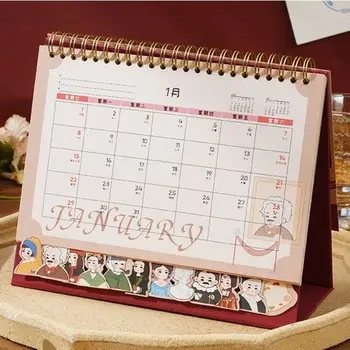 Креативный Календарь на 2024 год Симпатичный мультяшный настольный календарь Утолщенный штатив Дракон Зал славы Календарь Декор стола