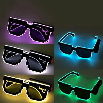 Cool EL Luminous Glasses Мозаика Trampody Ночник LED Новые солнцезащитные очки KTV Бар Атмосфера Концерт