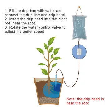  мешок для воды Автоматический садовый капельный ирригационный поилка Горшок для растений Регулируемое устройство для полива на открытом воздухе 3 л