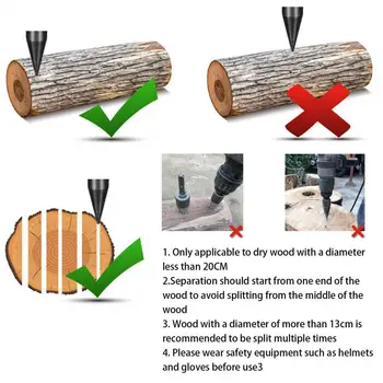  Сверло с покрытием Сверло для раскалывания древесины Сверла из быстрорежущей стали для дровокола для эффективной лесозаготовки Спираль для древесины