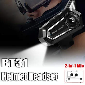 BT31 Мотоциклетный шлем Гарнитура Bluetooth Домофон Водонепроницаемый беспроводной наушник с микрофоном Автоматический ответ на звонки по громкой связи