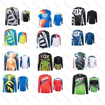 FOXines-Camiseta de ciclismo para hombre, Maillot de secado rápido para bicicleta de montaña, MTB, descenso, Motocross Shirt