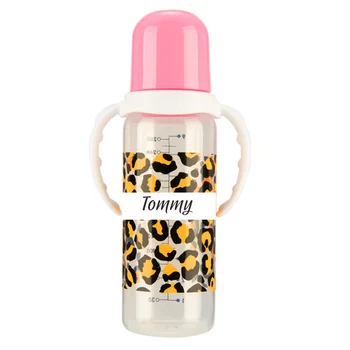 MIYOCAR персонализированная детская бутылочка Leopard без бисфенола А пластик 260 мл стандартное горлышко специальный подарок для детской прекрасной бутылочки для кормления