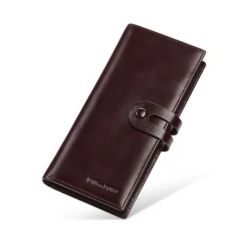 WILLIAMPOLO Новый дизайнерский длинный кошелек Высококачественные кожаные кошельки Мужской кошелек RFID Блокировка держателя для купюр Стена большой емкости